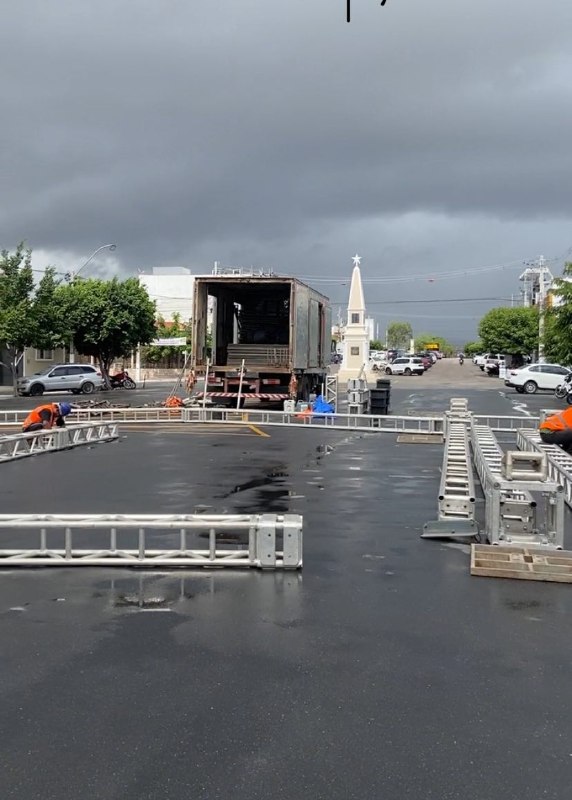 Estrutura para o Cactus Moto Fest começa a ser montada em Currais Novos