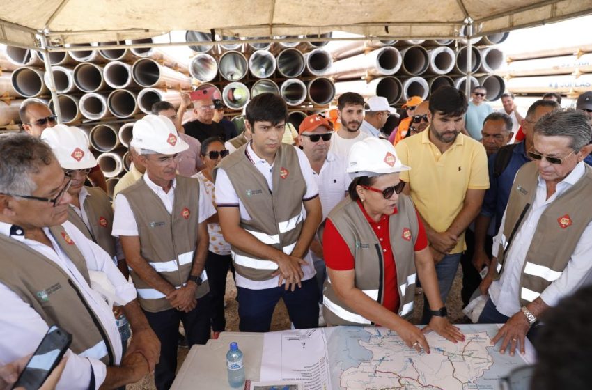 GOVERNADORA FÁTIMA BEZERRA VISITA OBRA DA ADUTORA DEFINITIVA EM CURRAIS NOVOS