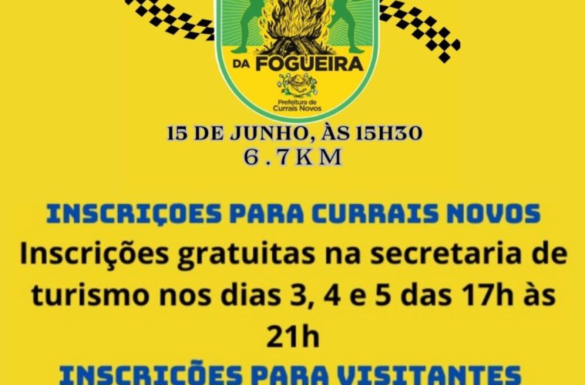 Inscrições para a Corrida da Fogueira começam nesta segunda-feira (3)