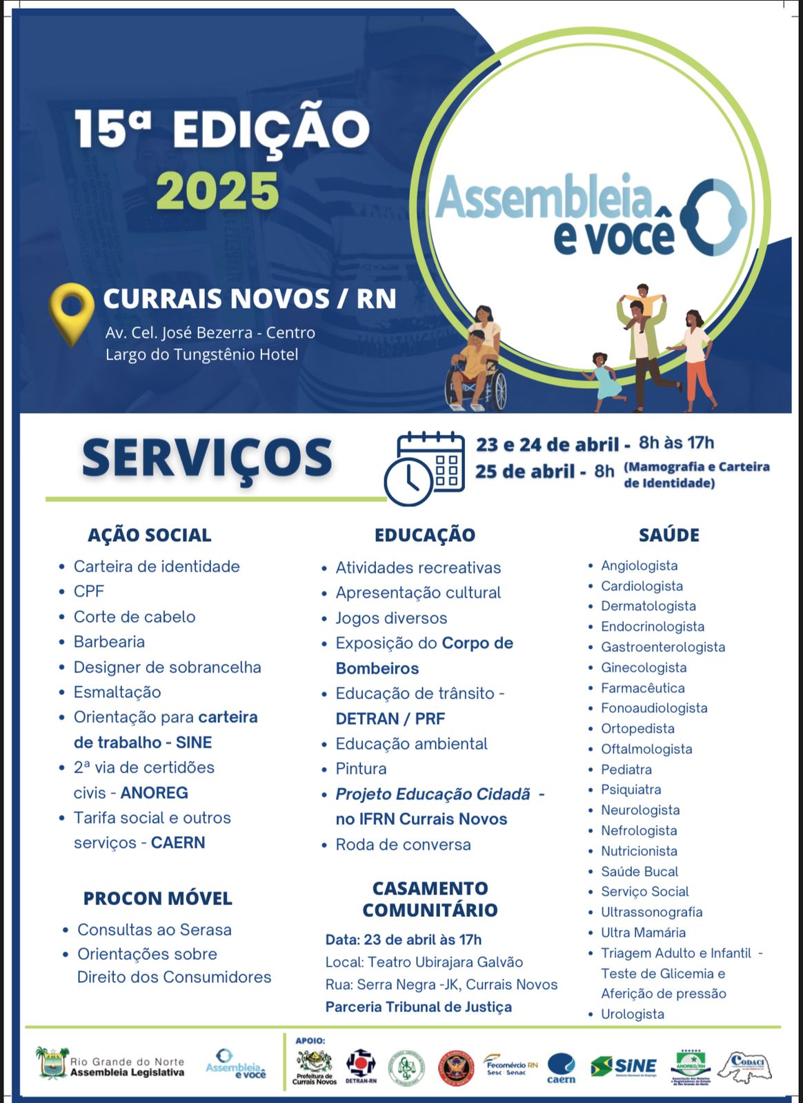 Assembleia Legislativa traz grande ação social a Currais Novos com serviços gratuitos para a população